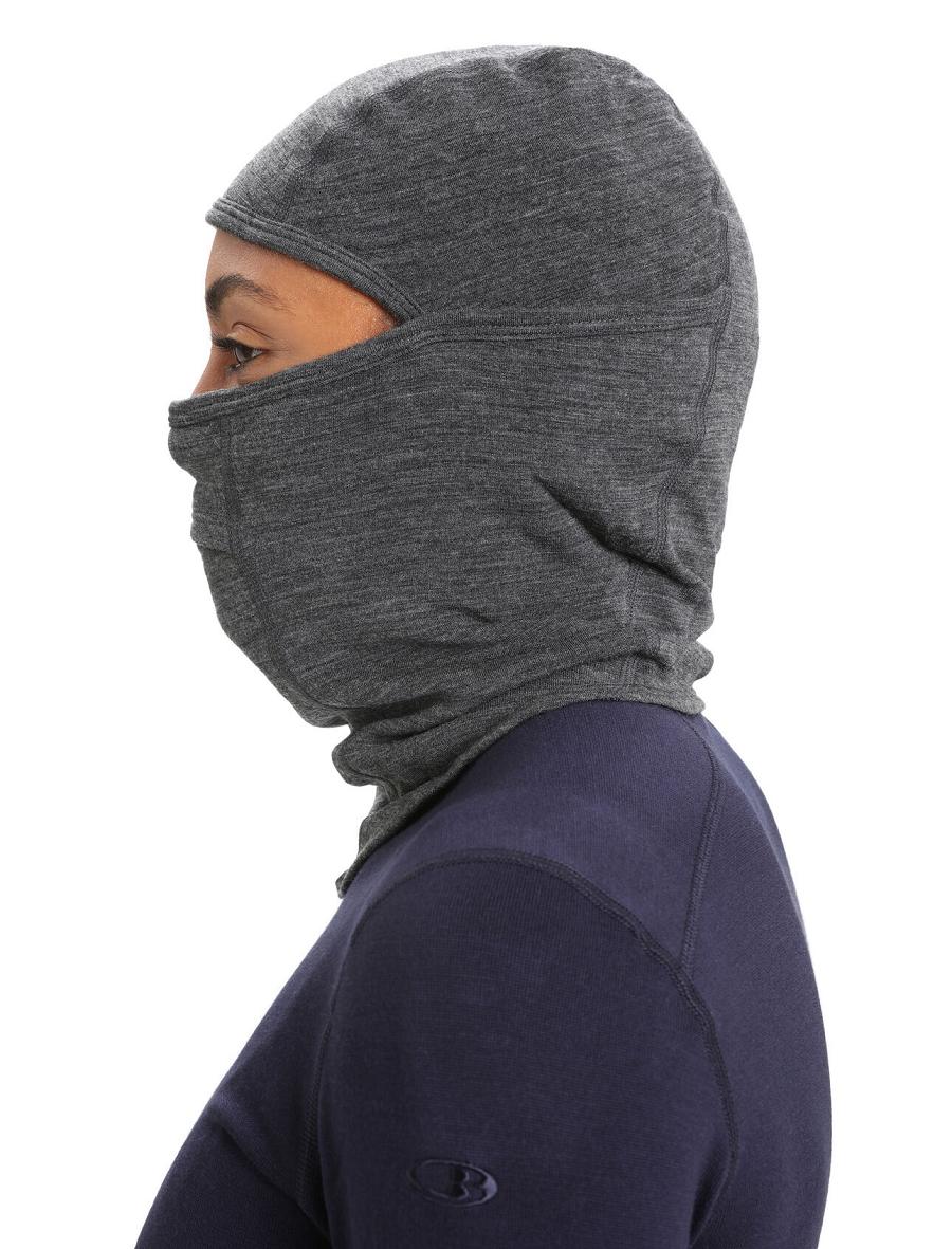 Jet Heather Icebreaker Unisex Merino Apex Balaclava Men's Headband | AU 1081QMAZ